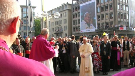 Einer der aufregendsten Momente in der Domradio-Geschichte: Papst Benedikt XVI. besucht den Weltjugendtag in Köln. / © DOMRADIO.DE (DR)