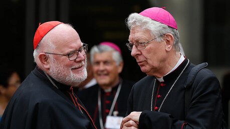 Kardinal Reinhard Marx (l.) und der Genter Bischofs Lucas Van Looy  / © Paul Haring (KNA)