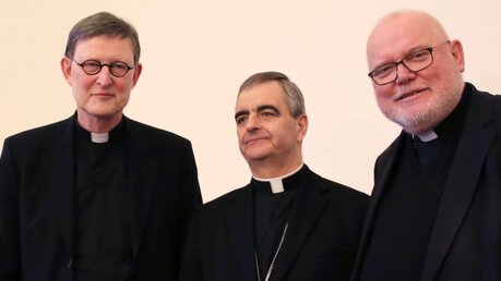 Kardinal Woelki, Nuntius Eterovic und Kardinal Marx / © Berg (dpa)