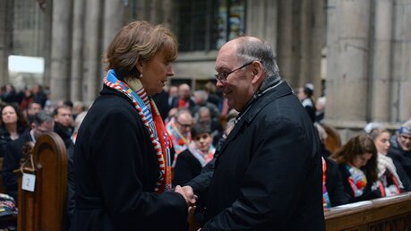 Oberbürgermeisterin Reker und Dompropst Bachner / © Beatrice Tomasetti (DR)