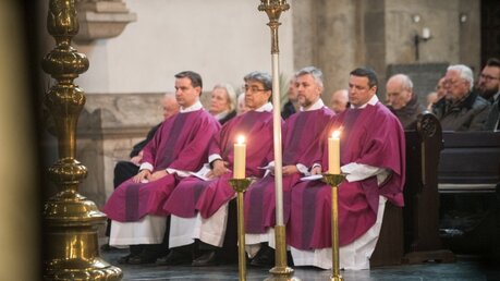 Während des Pontifikalamtes zu Aschermittwoch in St. Aposteln  / © Ottersbach (DR)