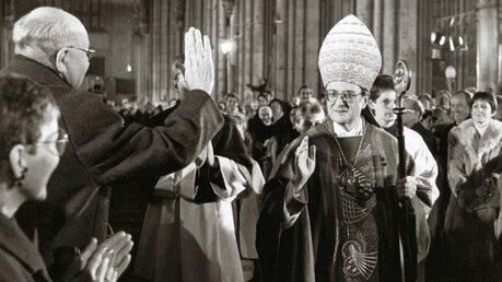 Amtseinführung Kardinal Joachim Meisner am 12. Februar 1989 vor seiner Amtseinführung als Erzbischof von Köln. / © KNA (KNA)