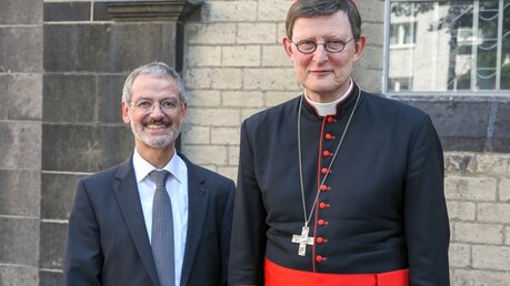 Caritas-Präsident Neher und Kardinal Woelki (KNA)