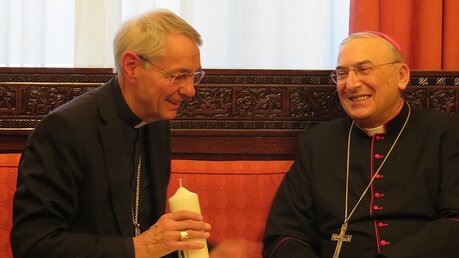 Erzbischof Schick im Gespräch mit dem Apostolischen Nuntius in Damaskus, Erzbischof Mario Zenari (DBK)