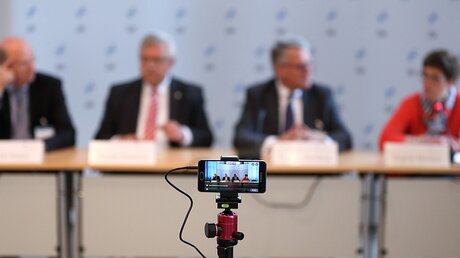 Pressekonferenz bei der ZdK-Frühjahrsvollversammlung, 2017 / © Markus Nowak (KNA)