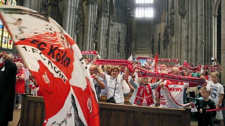 Andacht mit Fans des 1. FC Köln im Dom / © Oliver Berg (dpa)