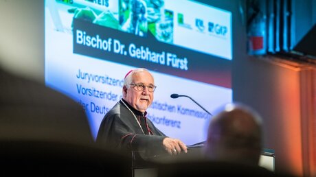 Bischof Gebhard Fürst bei der Verleihung des katholischen Medienpreises 2018 / © Bert Bostelmann (KNA)