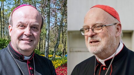 Bischof Hans van den Hende und Kardinal Anders Arborelius (KNA)