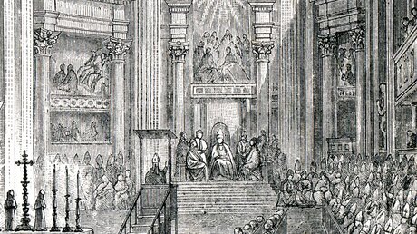 Darstellung des Ersten Vatikanischen Konzils aus dem Buch "History of the Church", circa 1880 / © Sergey Kohl (shutterstock)