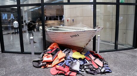 Das Flüchtlingsboot im Haus der Geschichte / © Robert Boecker (Kirchenzeitung Koeln)