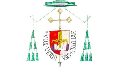 Das Wappen des künftigen Bischofs von Augsburg Bertram Meier (Bistum Augsburg)