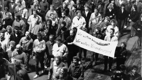 Demonstration am 9. Oktober 1989 in Leipzig / © N.N. (dpa)