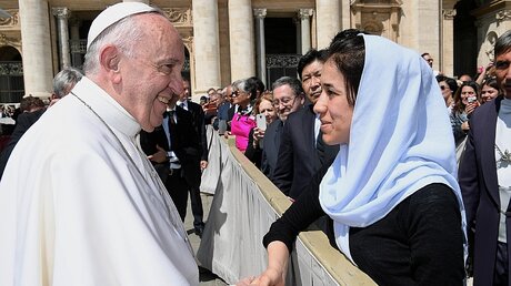 Traf auch schon den Papst: Friedensnobelpreisträgerin Nadia Murad / © N.N. (dpa)