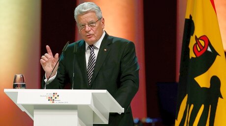 Bundespräsident Joachim Gauck am Tag der Deutschen Einheit / © Ralph Orlowski (dpa)