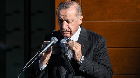 Erdogan bei der Eröffnung der DITIB-Zentralmoschee / © Henning Kaiser (dpa)