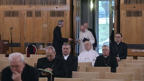 Bischof Tebartz-van Elst (r. hinten) während der Fastenexerzitien / © Osservatore Romano (KNA)