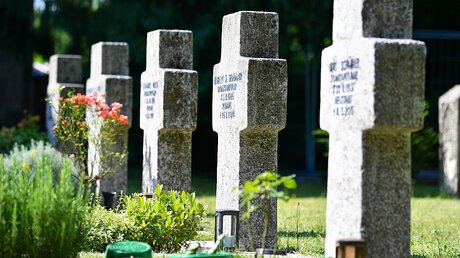 Der verstorbene Ex-Bundeskanzler Helmut Kohl wird seine letzte Ruhe in Speyer auf dem Friedhof des Domkapitels an der St. Bernhard Friedenskirche am Adenauerpark finden / © Uwe Anspach (dpa)