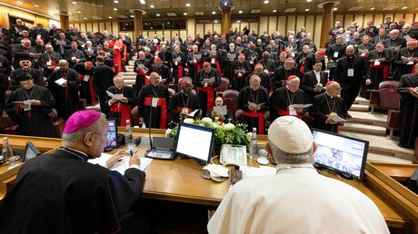 Kardinalsversammlung mit Papst Franziskus am 29. August 2022 im Vatikan / © Vatican Media/Romano Siciliani (KNA)