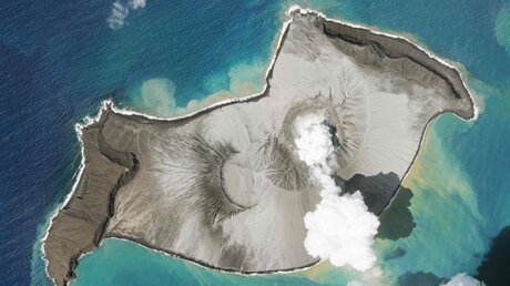 Satellitenfoto mit Vulkanausbruch im Pazifikstaat Tonga / © Planet Labs Pbc (dpa)
