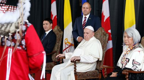 Papst Franziskus wird mit Premierminister Trudeau in Quebec sprechen / © Paul Haring (KNA)