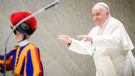 Papst Franziskus bei der Generalaudienz am 10. Januar 2024 im Vatikan / © Vatican Media/Romano Siciliani/KNA (KNA)