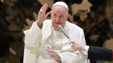 Papst Franziskus während der Generalaudienz / © Vatican Media (KNA)