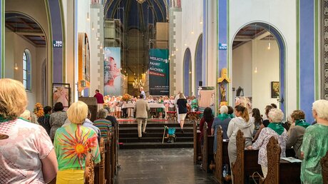 Demenzsensibler Gottesdienst im Rahmen der Heiligtumsfahrt in Aachen / © Nicola Trenz (KNA)