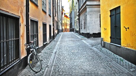 Fahrrad lehnt an einer Hauswand / © leoks (shutterstock)
