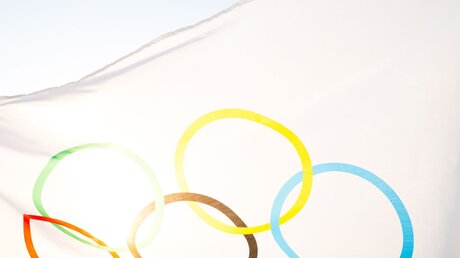 Fahne mit Olympischen Ringen / © Simol1407 (shutterstock)