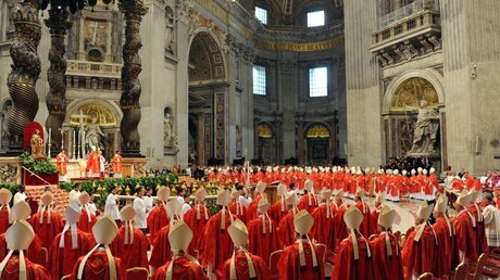 Kardinäle feiern eine Messe vor Beginn des Konklaves 2013 (KNA)