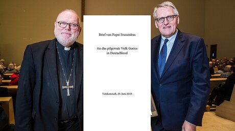 Kardinal Marx, ZdK-Präsident Sternberg und der Papstbrief (Montage: DOMRADIO.DE) (KNA)