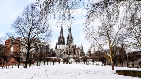 Ohne die Dombauhütten ist der Erhalt von Kathedralen wie dem Kölner Dom nicht möglich / © Jeitner (DR)