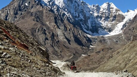 Pfarrer Gereon Alter - hier mit dem Fahrrad durch den Himalaya / © Pfarrer Gereon Alter (privat)