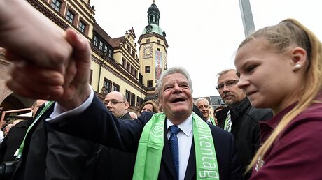 Bundespräsident Gauck in Leipzig  / © Hendrik Schmidt (dpa)
