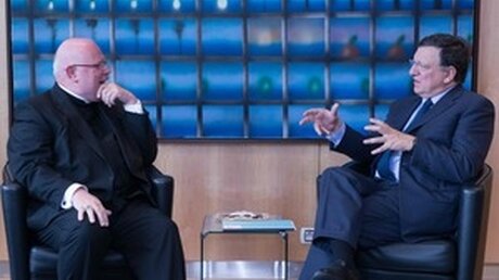 Kardinal Reinhard Marx und José Manuel Barroso (Comece)