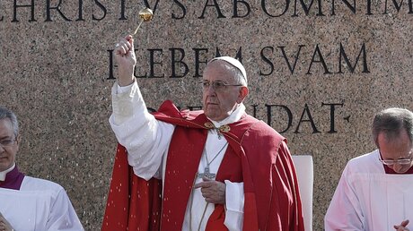Papst Franziskus feiert Palmsonntag auf dem Petersplatz / © Giuseppe Lami (dpa)