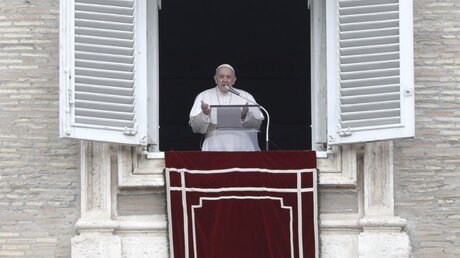 Papst Franziskus beim Mittagsgebet / © Gregorio Borgia/AP (dpa)