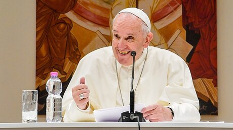 Papst Franziskus besucht am 24. September 2019 die katholische Gemeinschaft "Nuovi Orizzonti" / © Vatican Media (KNA)