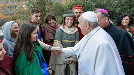 Papst Franziskus in Greccio / © Vatican Media (KNA)