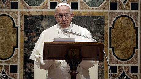 Papst Franziskus im Vatikan / © Andrew Medichini (dpa)