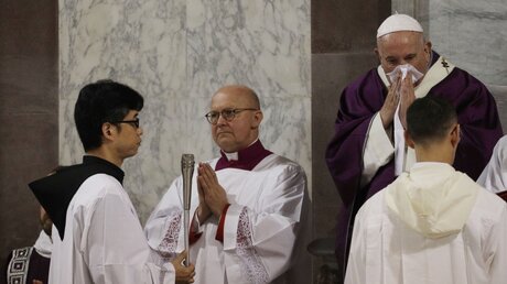 Papst Franziskus ist erkältet / © Gregorio Borgia (dpa)