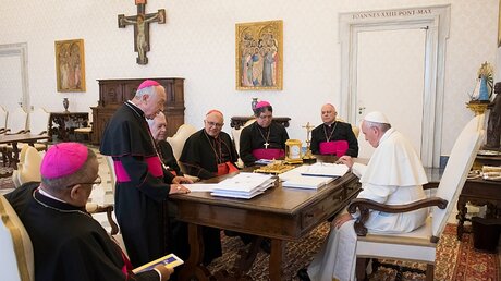 Papst Franziskus trifft Bischöfe aus Venezuela (Archiv) / © Osservatore Romano (KNA)