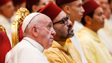 Papst Franziskus und König Mohammed VI. / © Paul Haring (KNA)