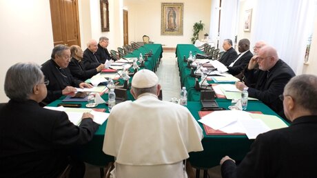 Papst Franziskus und Mitglieder des Kardinalsrats / © Osservatore Romano (KNA)