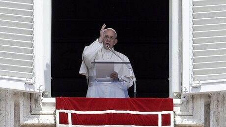 Papst Franziskus beim Angelus-Gebet / © Gregorio Borgia (dpa)