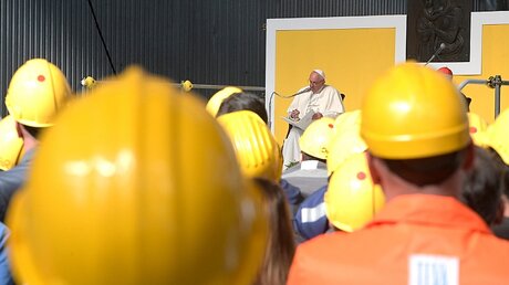 Papst spricht vor Stahlarbeitern / © Osservatore Romano (KNA)