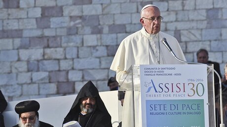 Papst Franziskus in Assisi / © Pietro Crocchioni (dpa)