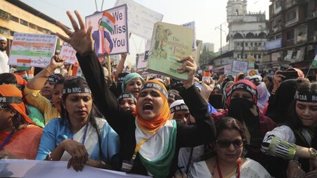 Proteste in Indien / © Rafiq Maqbool (dpa)