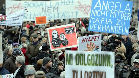 Ungarn: Protest gegen die Regierung (dpa)