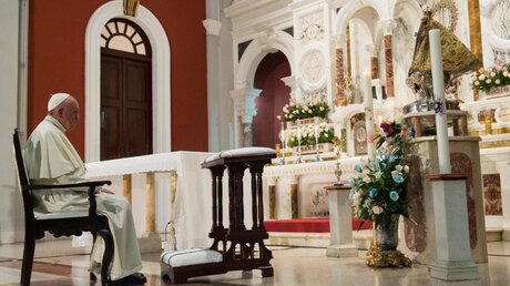 Papst bei Jungfrau von El Cobre / © L'Osservatore Romano (dpa)
